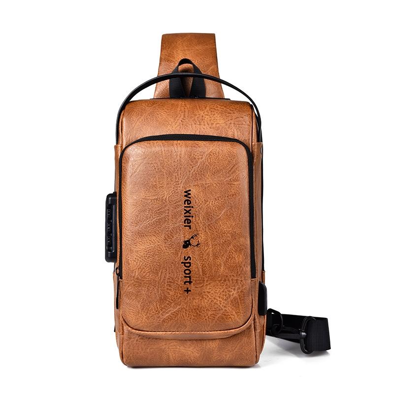 Waterproof Anti Theft Crossbody Backpack For Men - Black