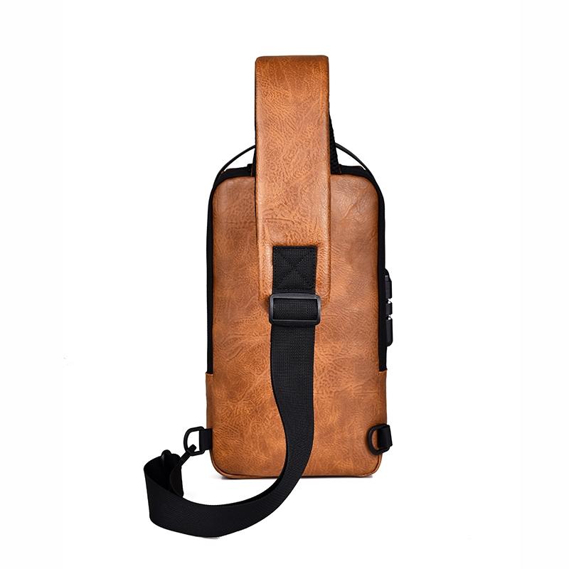 Waterproof Anti Theft Crossbody Backpack For Men - Black