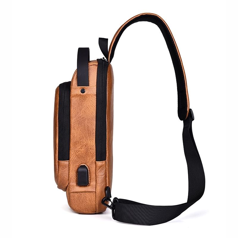 Waterproof Anti Theft Crossbody Backpack For Men - Black