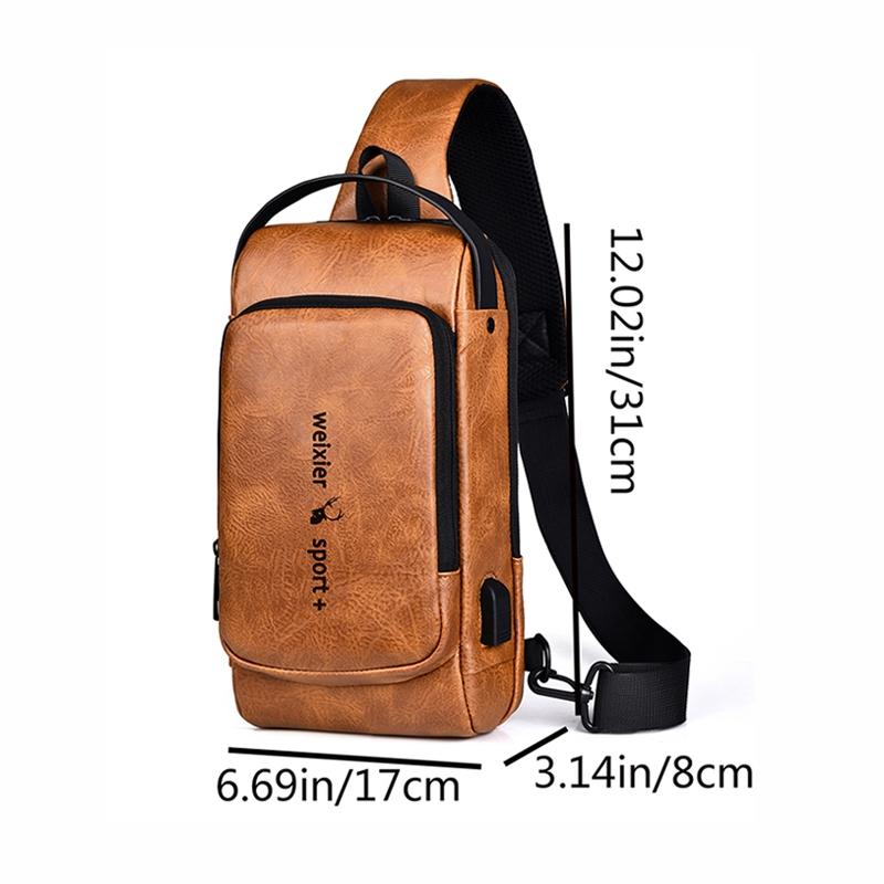 Waterproof Anti Theft Crossbody Backpack For Men - Black