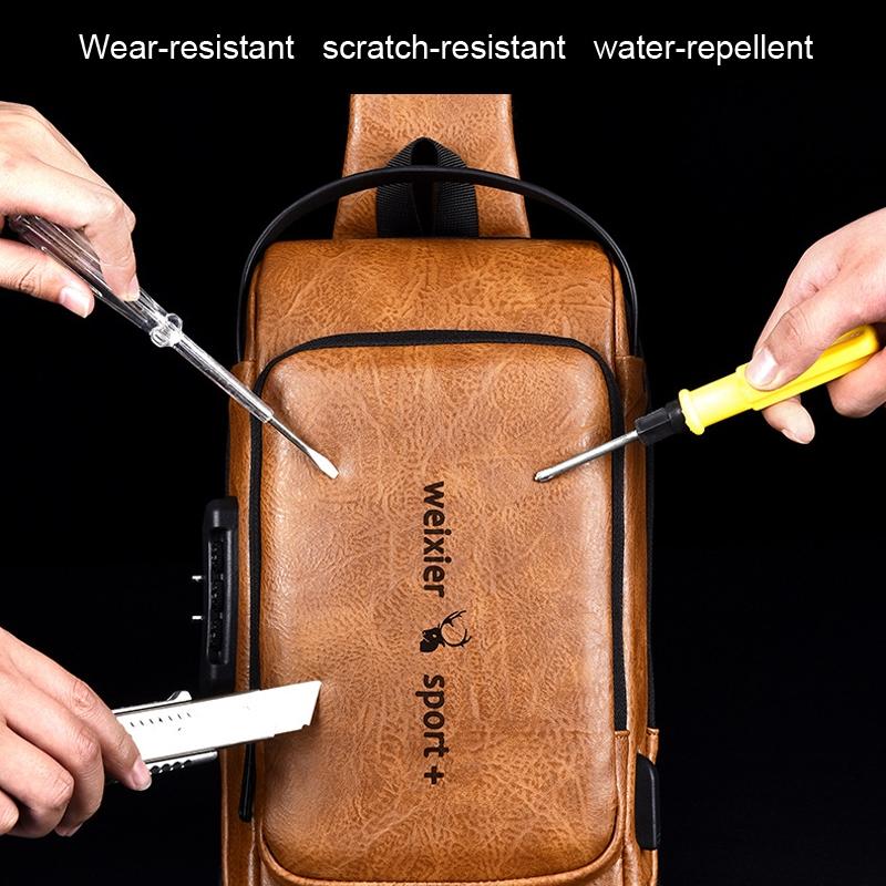 Waterproof Anti Theft Crossbody Backpack For Men - Black