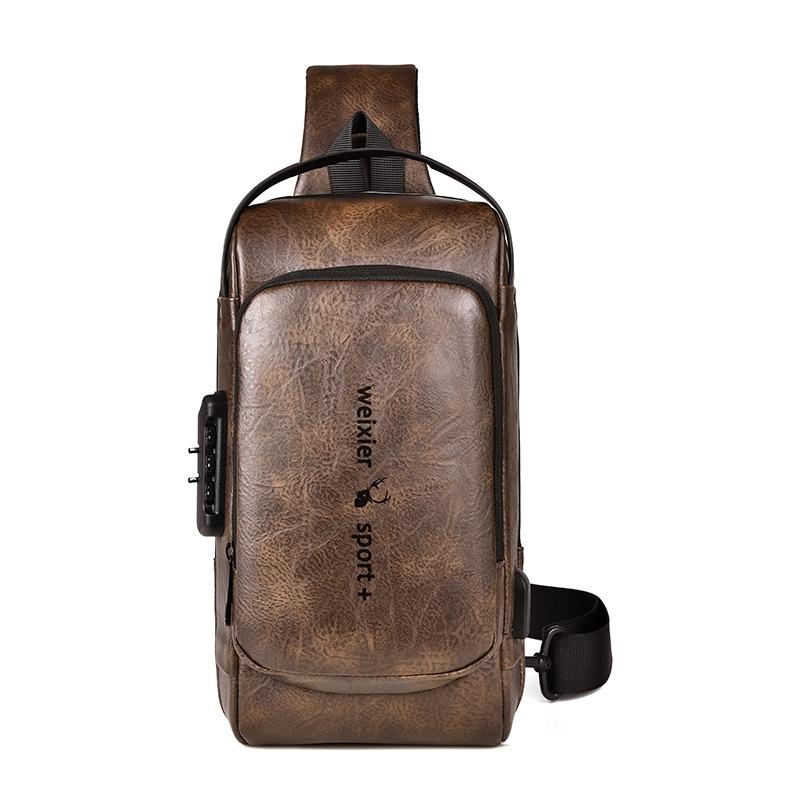 Waterproof Anti Theft Crossbody Backpack For Men - Black