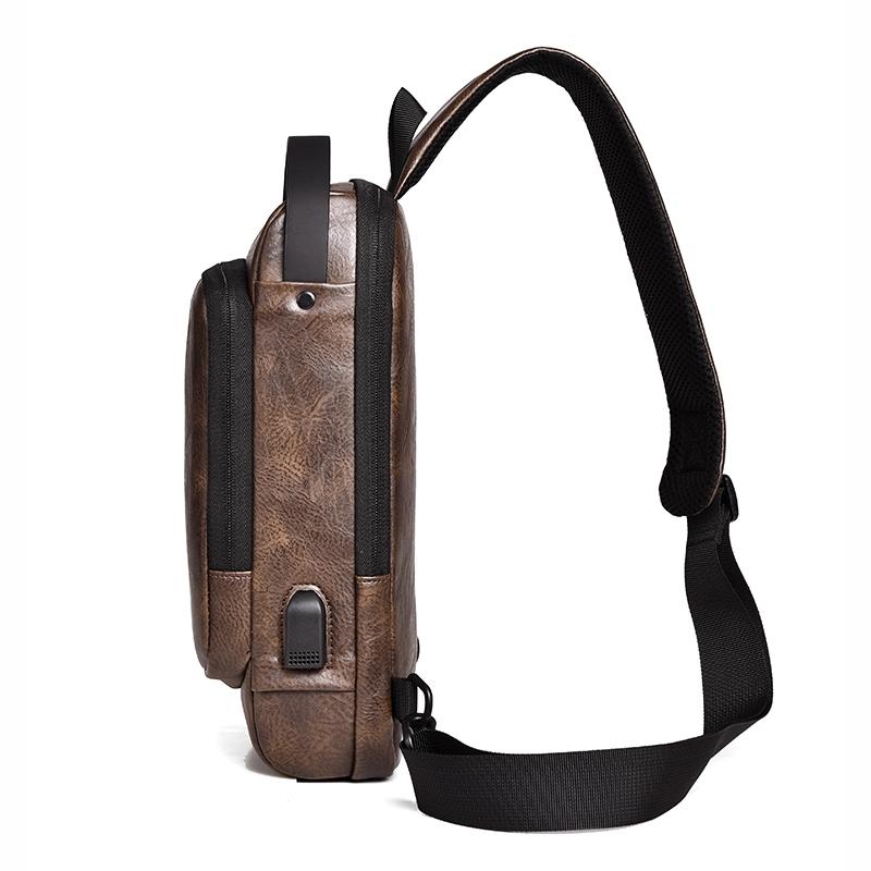 Waterproof Anti Theft Crossbody Backpack For Men - Black