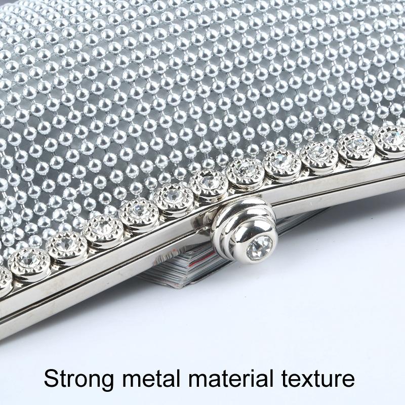 Rhinestone Evening Clutch for Ladies - Beaded Banquet Bag - Black