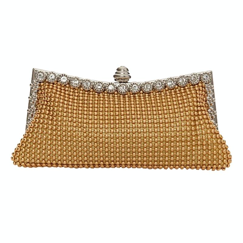 Rhinestone Evening Clutch for Ladies - Beaded Banquet Bag - Black