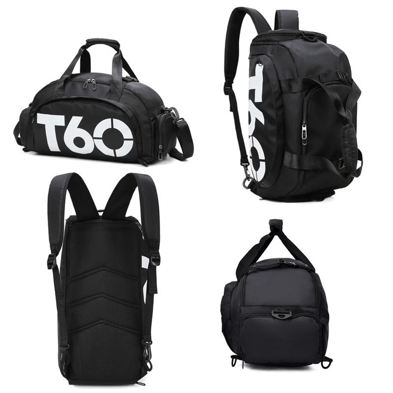 Waterproof Fitness Backpack For Swimming And Travel - Black Bottom White Word