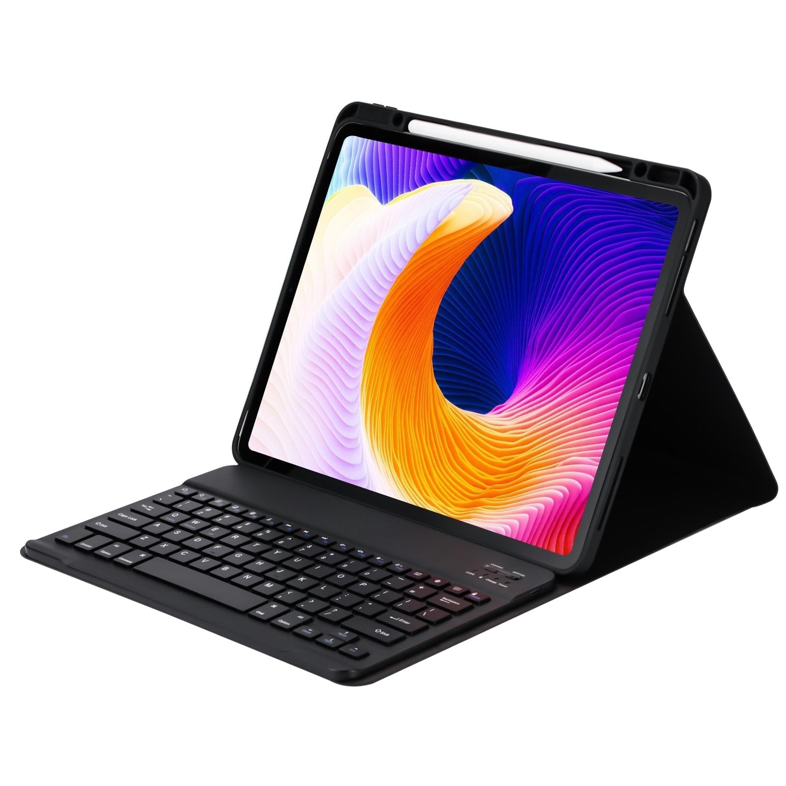Detachable Bluetooth Keyboard Tablet Case For Ipad Pro 12.9 With Holder Pen Slot - Black