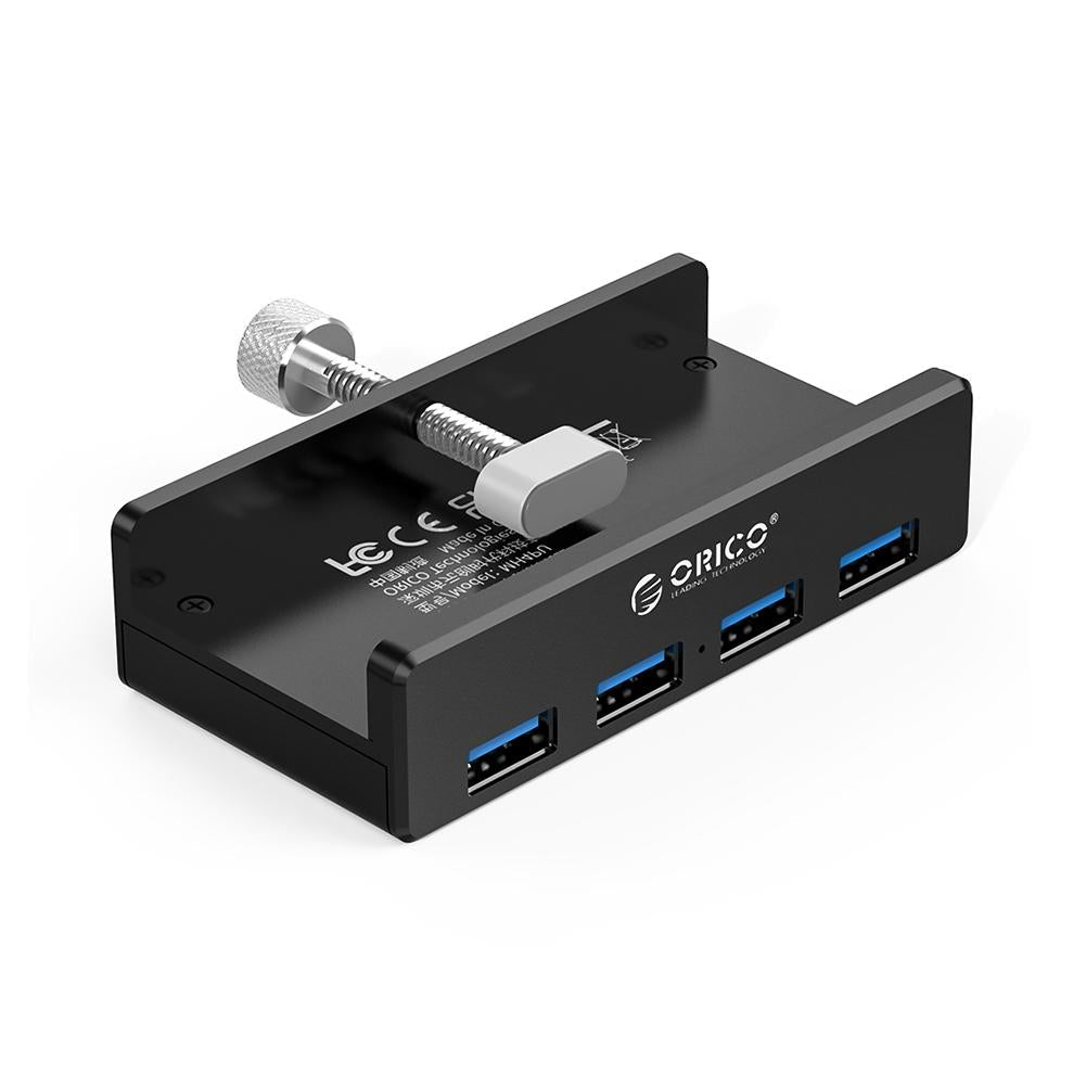 Aluminum 4-Port Usb3.0 Clip Hub Black - Sya00669801A