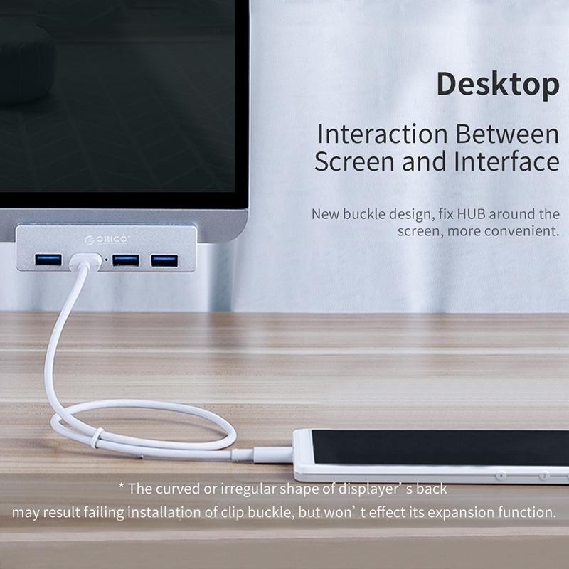 Aluminum 4-Port Usb3.0 Clip Hub Black - Sya00669801A