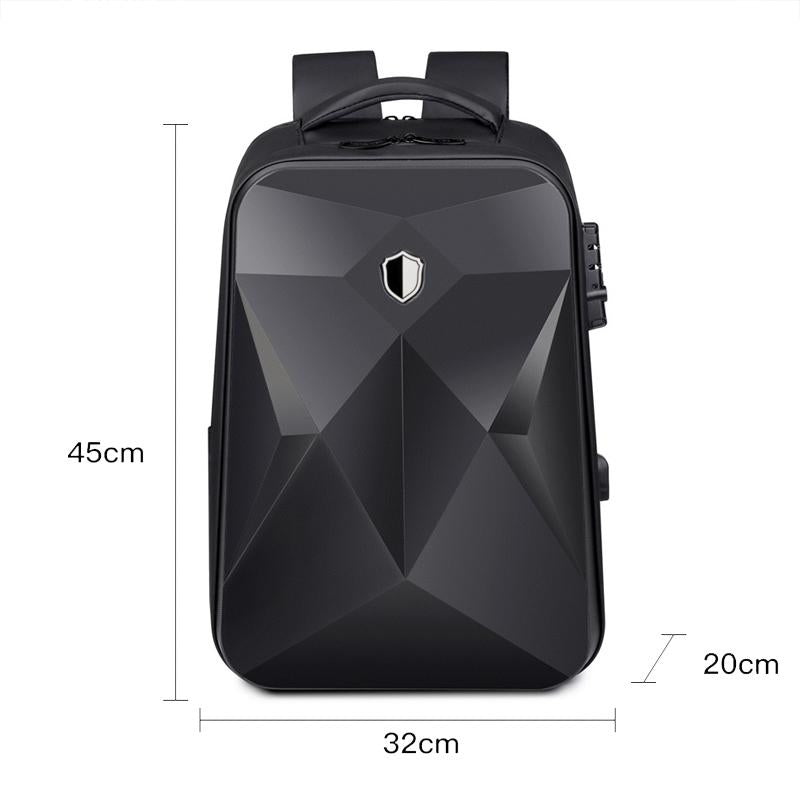 Waterproof Laptop Backpack with Usb Port - 17 Inch Capacity Password Lock - Black