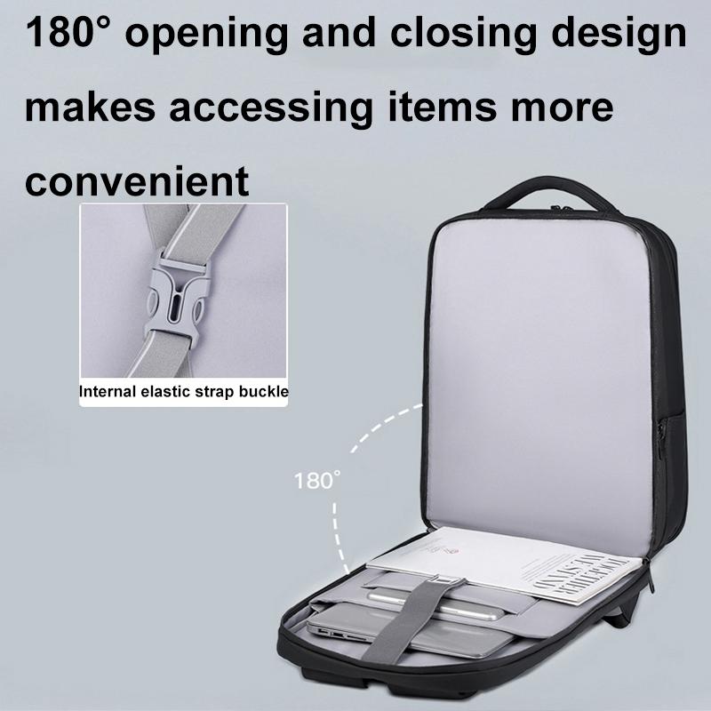 Waterproof Laptop Backpack with Usb Port - 17 Inch Capacity Password Lock - Black