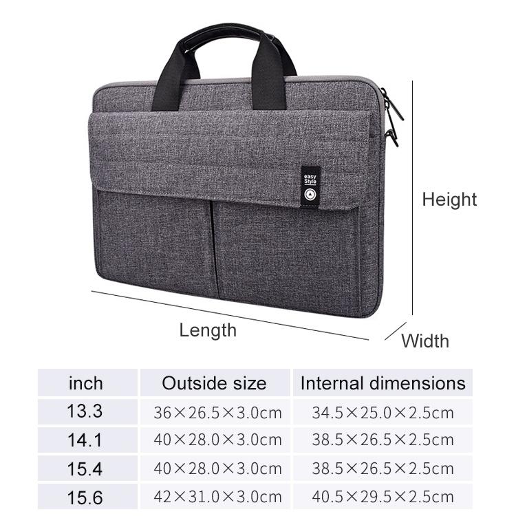 13.3 Inch Laptop Carrying Bag with Shoulder Strap - Handheld Briefcase Style - Black