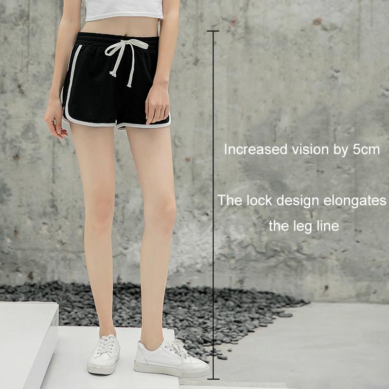 High Waist Straight Yoga Shorts Women Casual Loose Outerwear - White - M