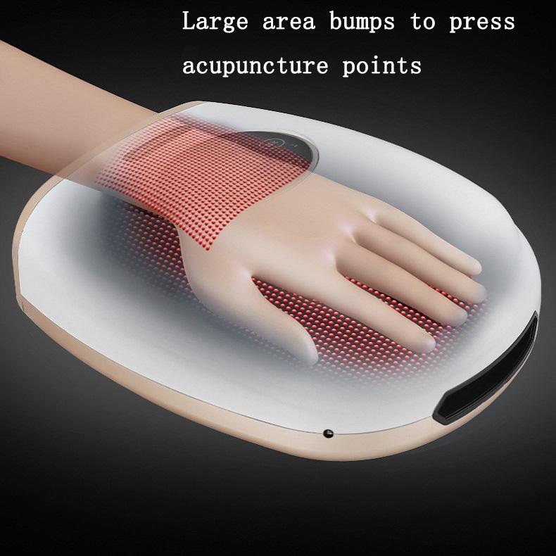 Hand Finger Joint Massager Wrist Palm Physiotherapy Mouse Meridian Acupoint Charging Amber Gold - Pearl White