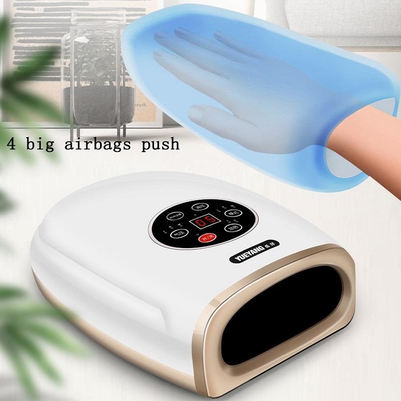 Hand Finger Joint Massager Wrist Palm Physiotherapy Mouse Meridian Acupoint Charging Amber Gold - Pearl White