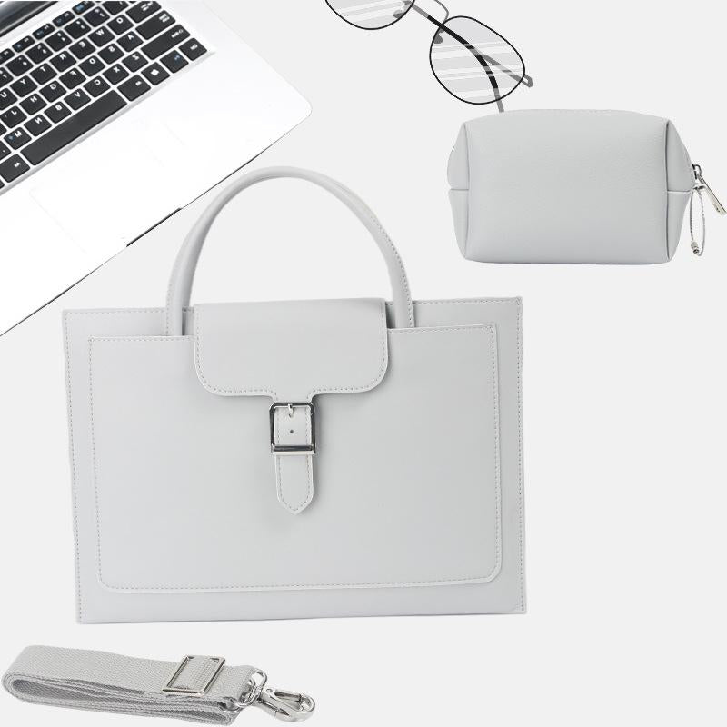 15-inch Waterproof Laptop Bag with Power Pack - Portable - Light Grey
