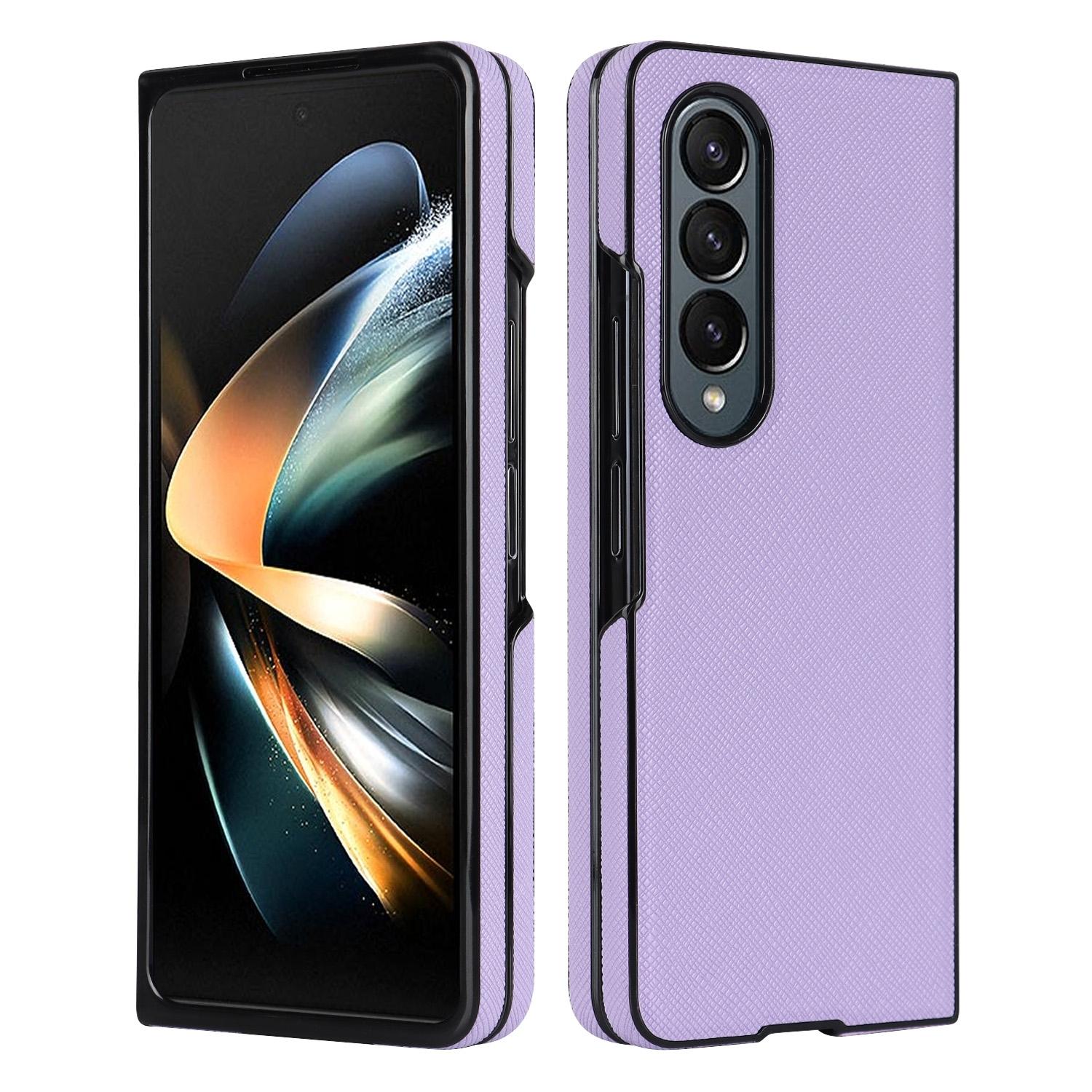 For Samsung Galaxy Z Fold4 5G Foldable Cross Pattern Phone Case - Compact Design - Black