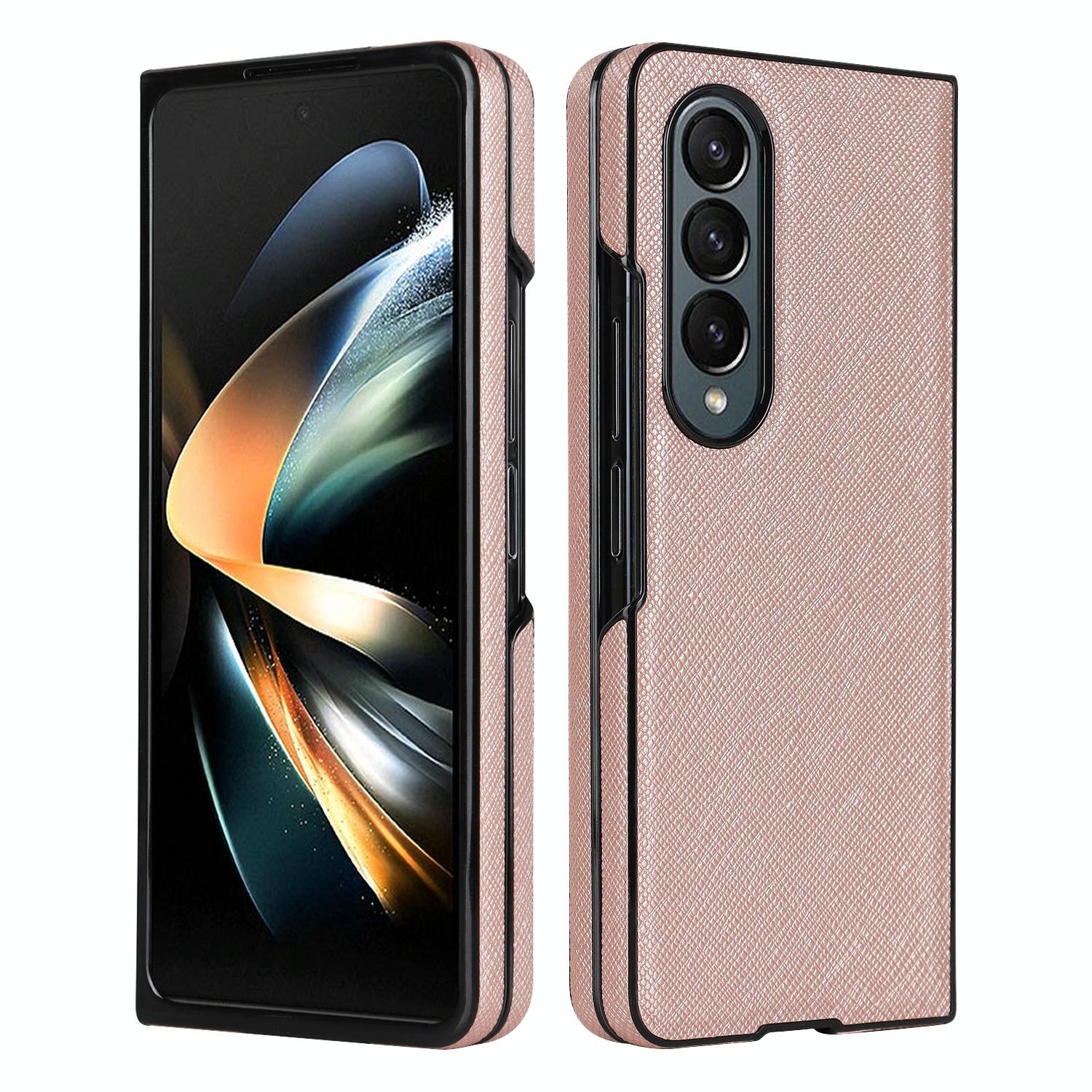 For Samsung Galaxy Z Fold4 5G Foldable Cross Pattern Phone Case - Compact Design - Black