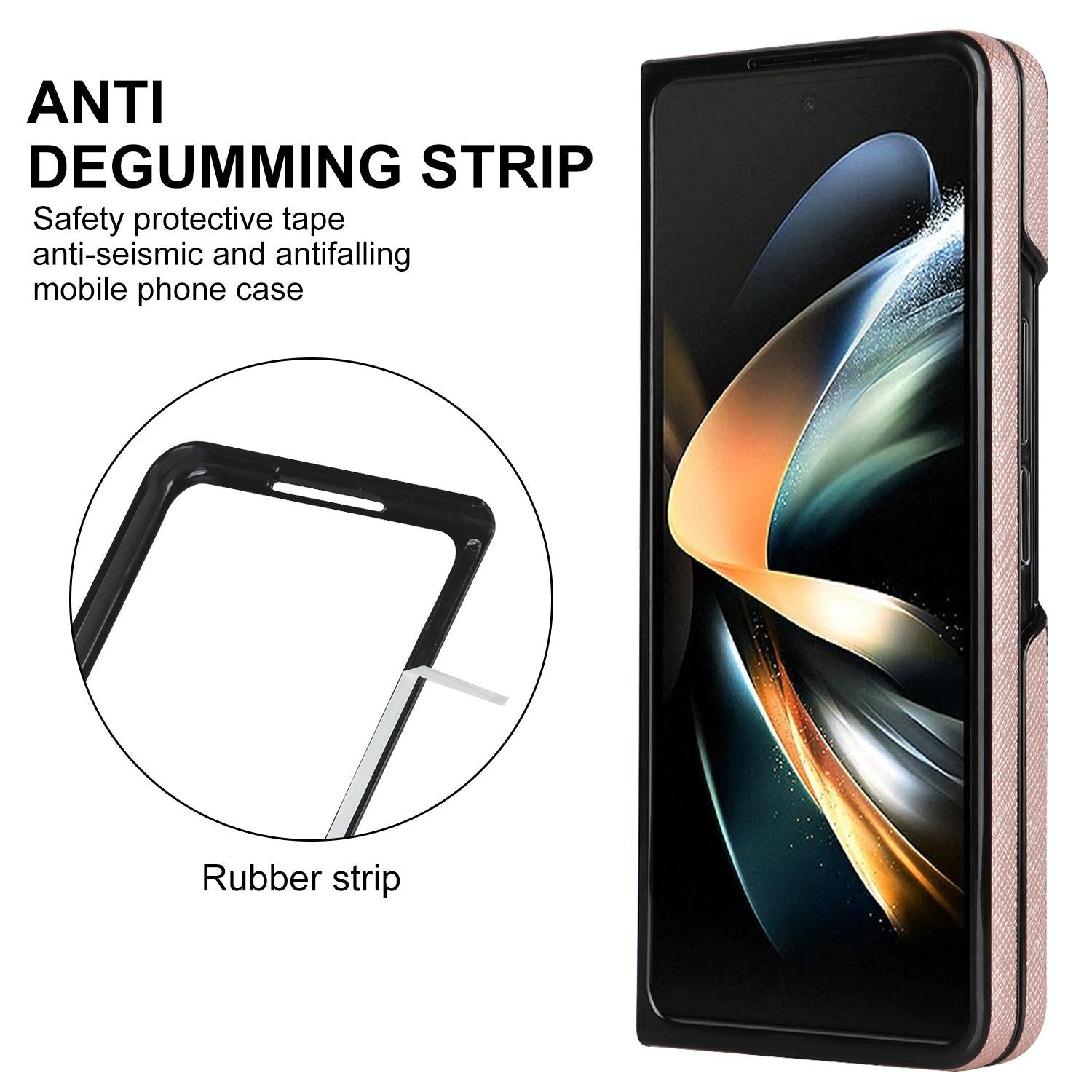 For Samsung Galaxy Z Fold4 5G Foldable Cross Pattern Phone Case - Compact Design - Black