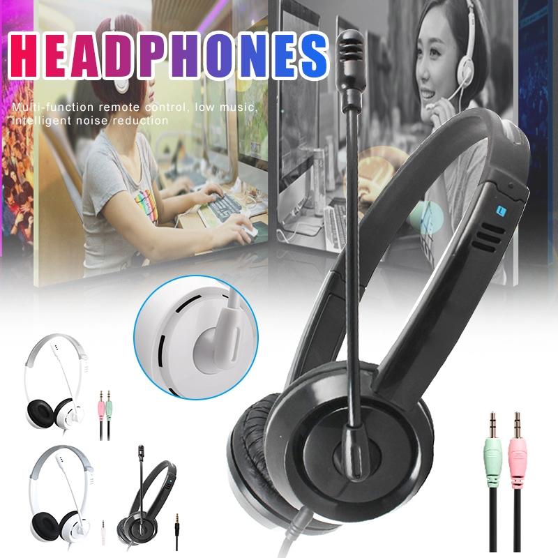 Kids' Headset With Mic 1.8M Cable Star Flag - White