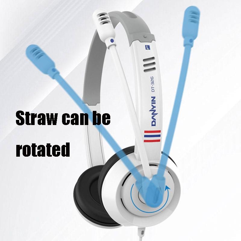 Kids' Headset With Mic 1.8M Cable Star Flag - White