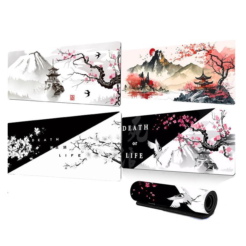 Cherry Blossom Ink Painting Mouse Pad Non Slip - Pattern 1 - 400X900X2Mm