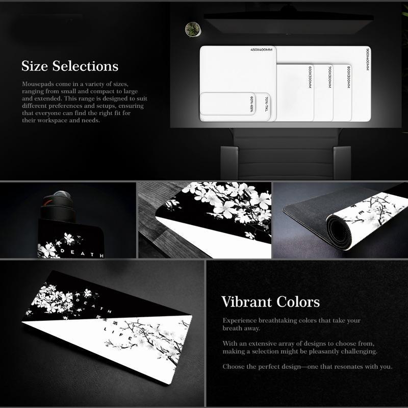 Cherry Blossom Ink Painting Mouse Pad Non Slip - Pattern 1 - 400X900X2Mm