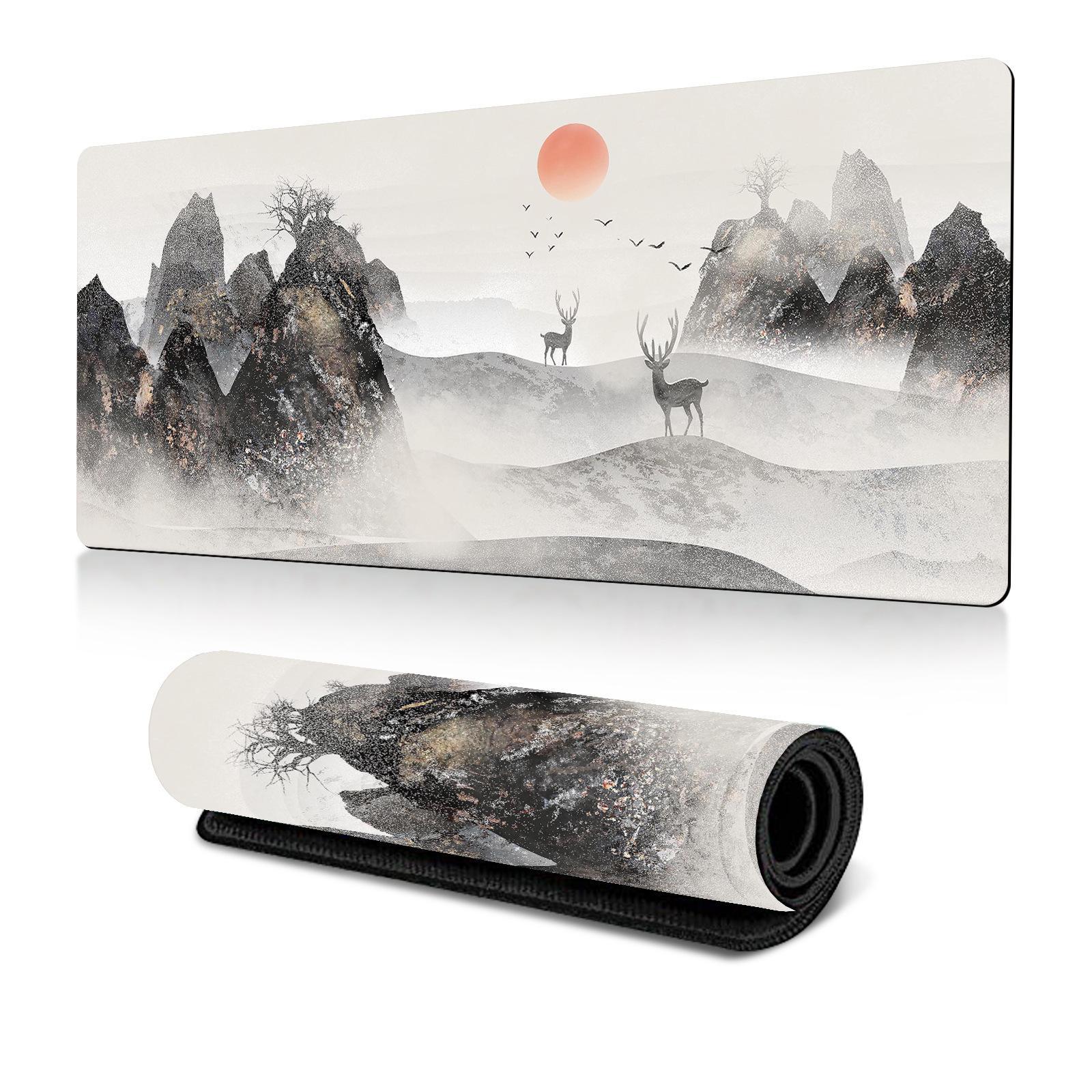 Cherry Blossom Ink Painting Mouse Pad Non Slip - Pattern 1 - 400X900X2Mm