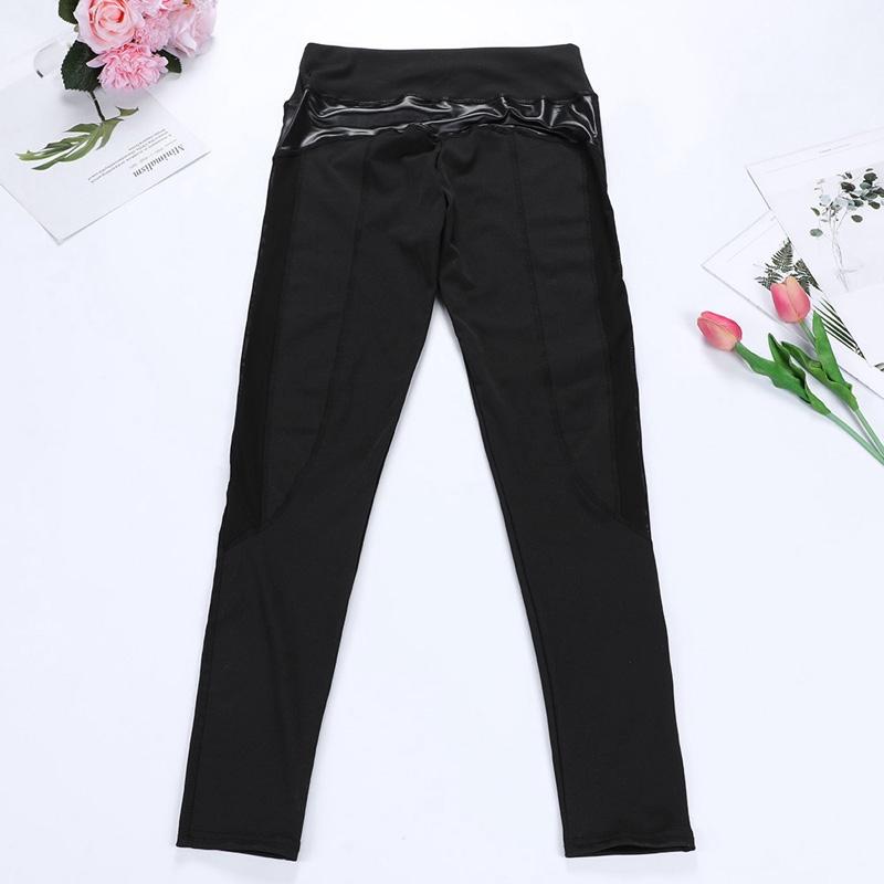 Mesh Leggings For Women Push Up Fitness Pants Seamless Workout Leggins Size M Black