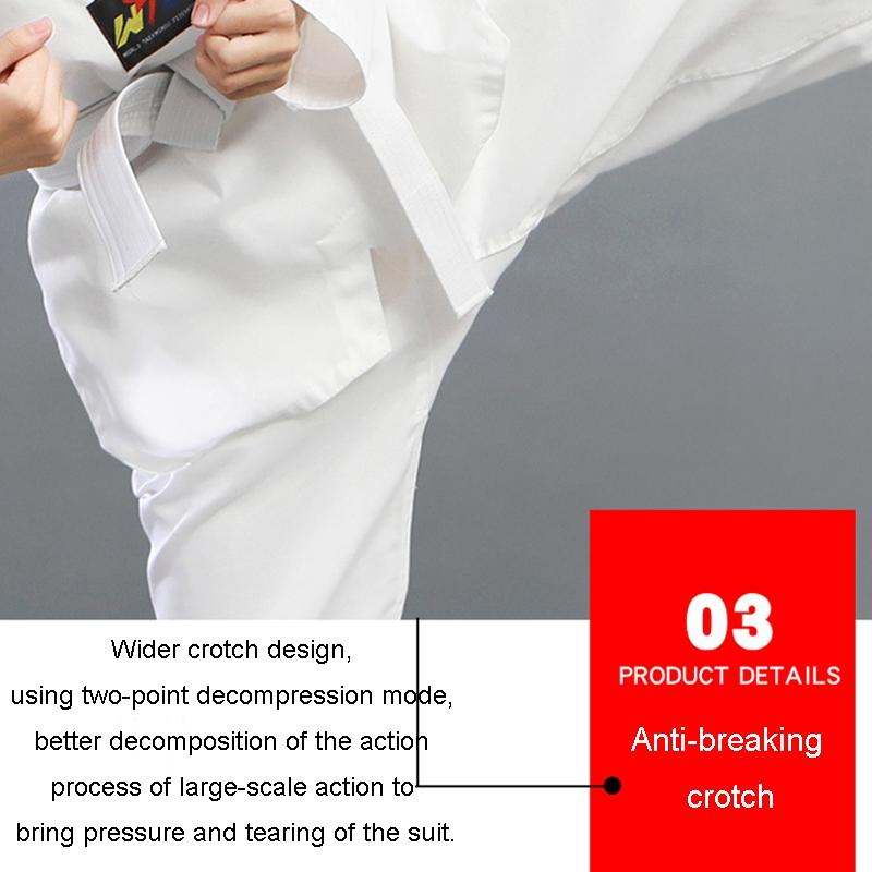 130Cm Cotton Taekwondo Training Uniform For All Ages - Red - 170