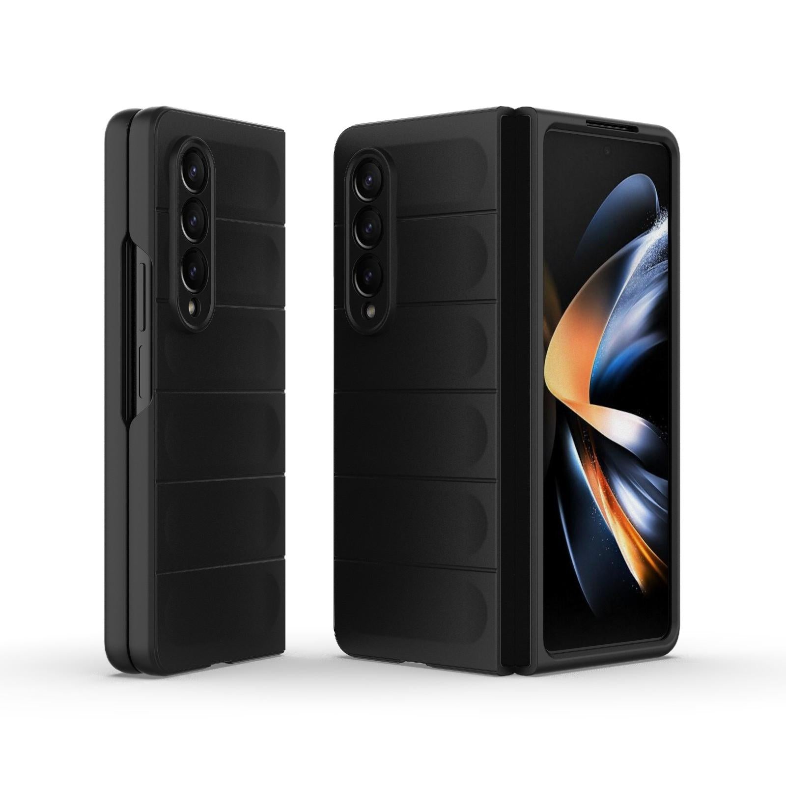 For Samsung Galaxy Z Fold4 5G Foldable Shockproof Phone Case with Magic Shield - Slim Design - Black