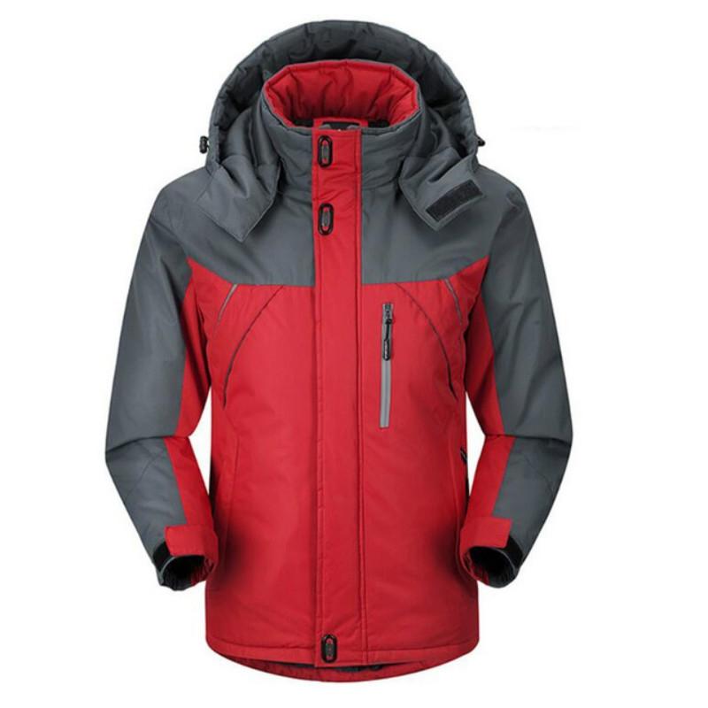 Men Winter Thick Fleece Waterproof Outwear Down Jackets Coats - Size Xxxl - Black