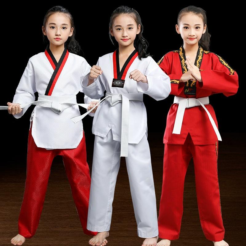 Taekwondo Training Uniform Child & Adult Cotton Clothing Size 130 - Striped Long Sleeves - 180