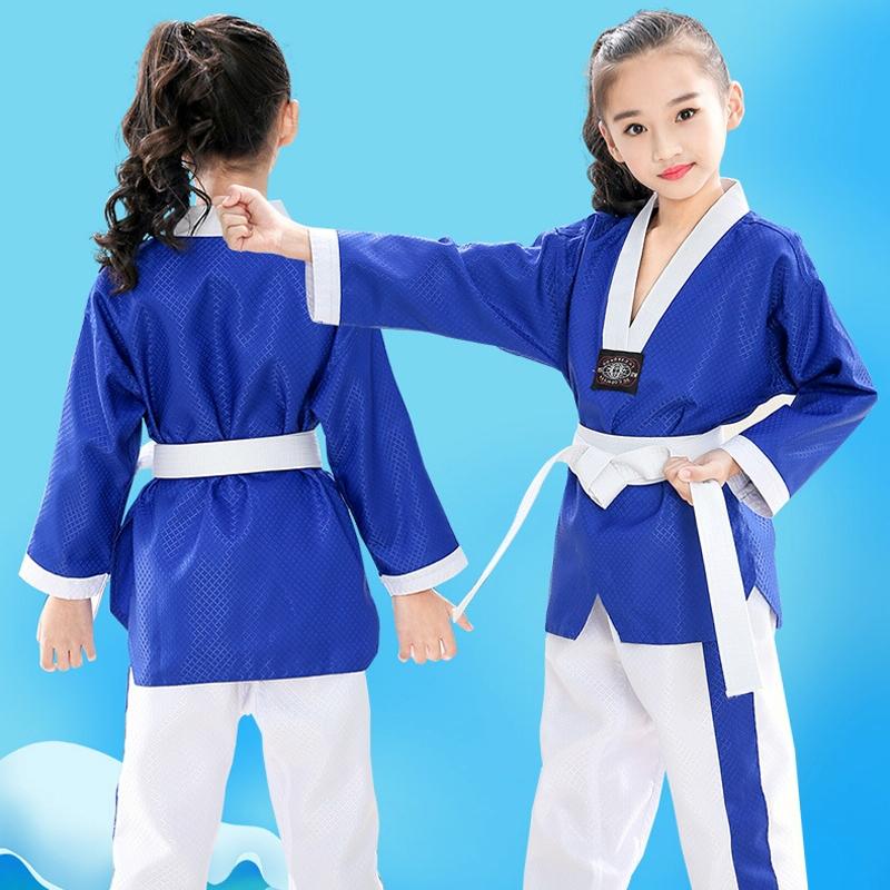 Taekwondo Training Uniform Child & Adult Cotton Clothing Size 130 - Striped Long Sleeves - 180