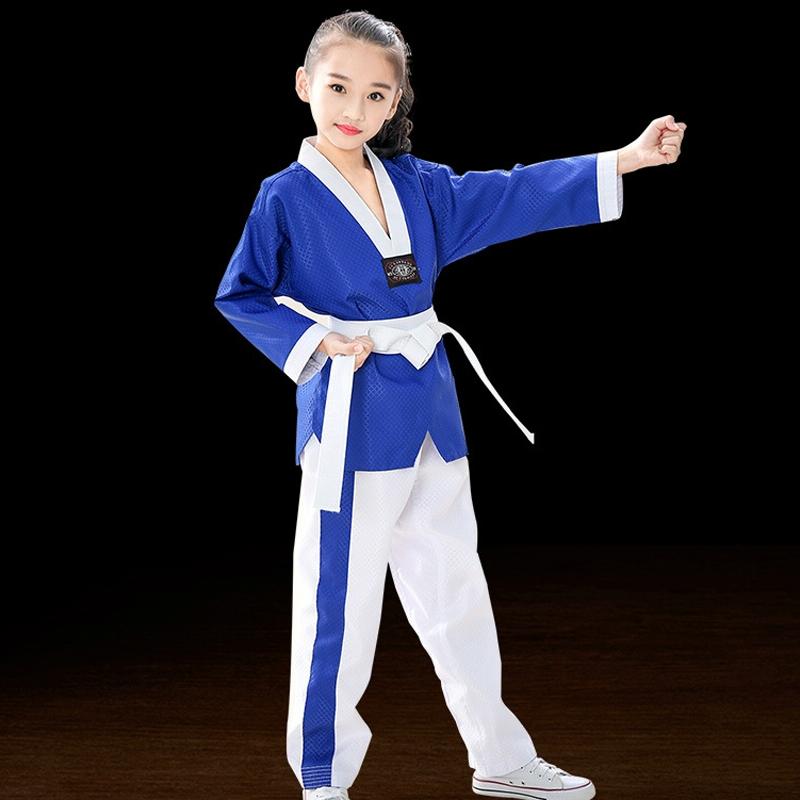 Taekwondo Training Uniform Child & Adult Cotton Clothing Size 130 - Striped Long Sleeves - 180