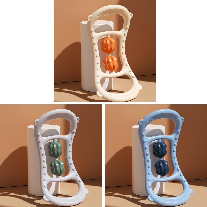 Stretching Yoga Ring With Raised Point Roller - White