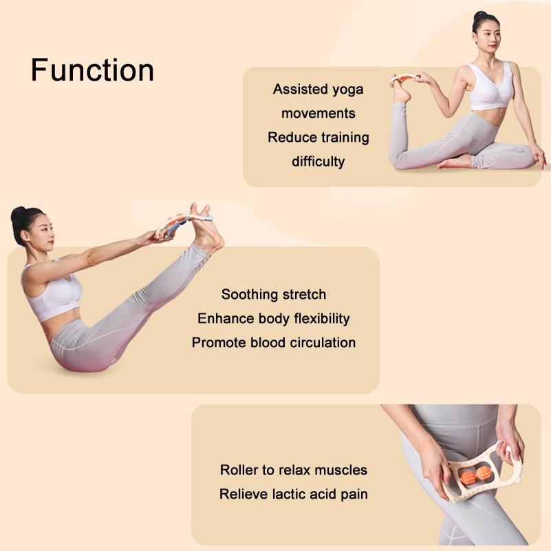 Stretching Yoga Ring With Raised Point Roller - White
