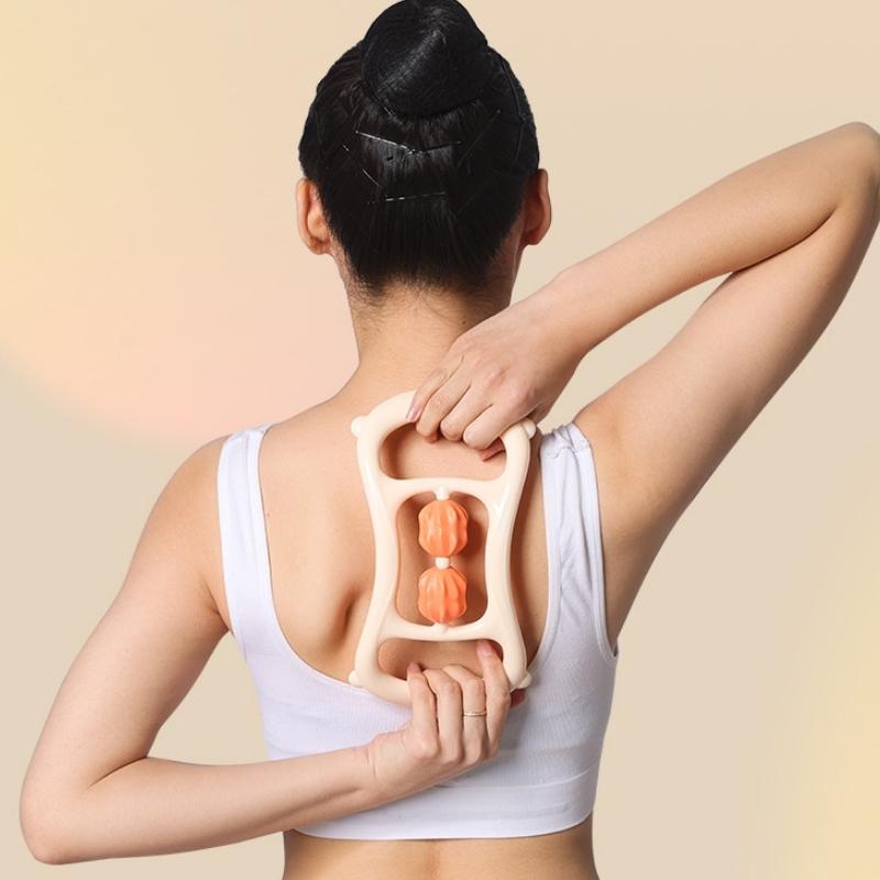 Stretching Yoga Ring With Raised Point Roller - White