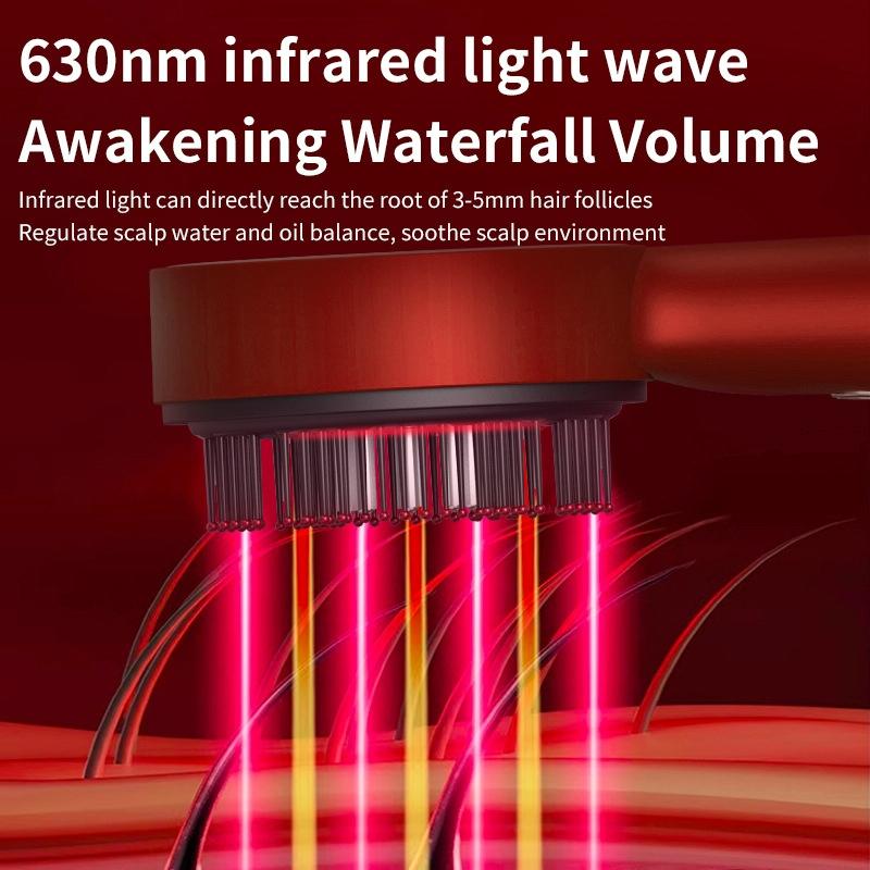 Red Light Scalp Massage Comb For Hair Growth 630Nm Liquid Care - Deep Gray