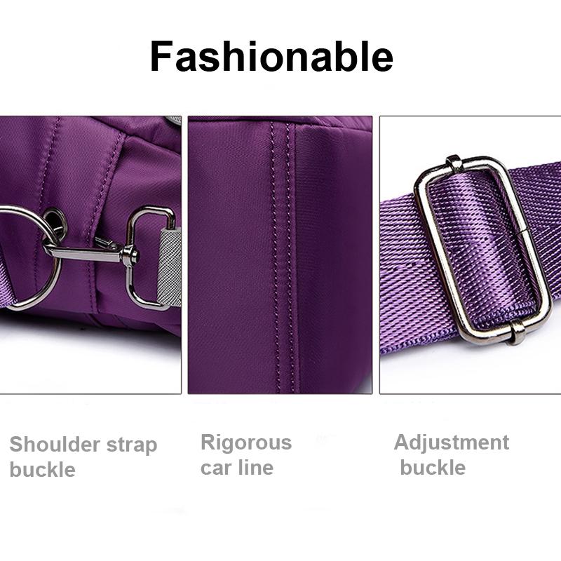 Versatile Oxford Cloth Shoulder Bag for Women - Black
