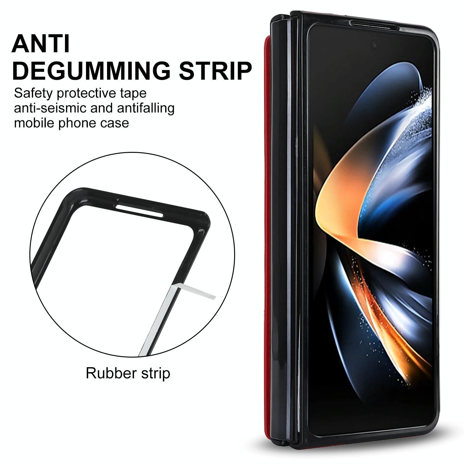 For Samsung Galaxy Z Fold4 5G Double Buckle Foldable Phone Case With Pen Slot - Black