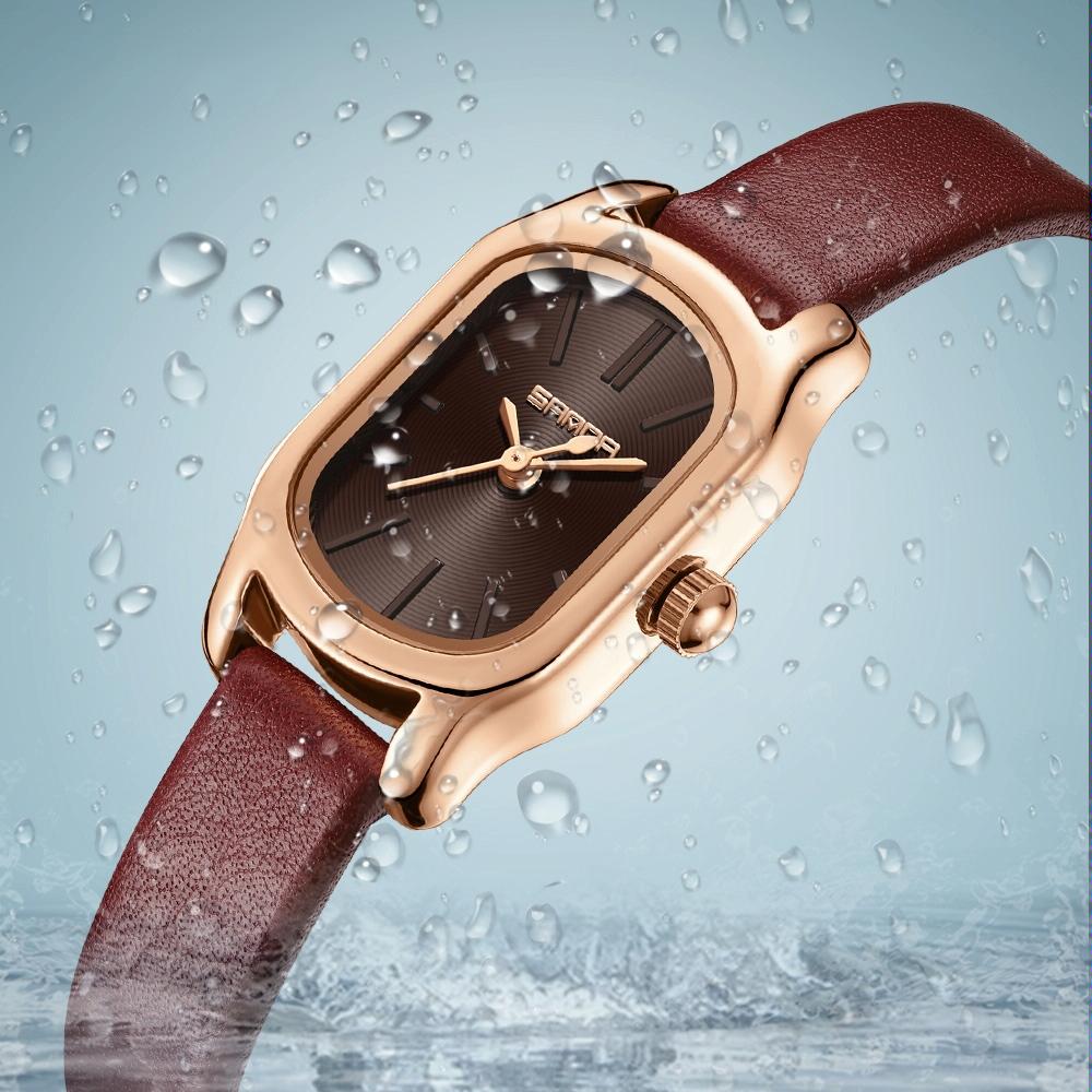 Waterproof Women Quartz Watch with Mini Dial and Steel Band - Green