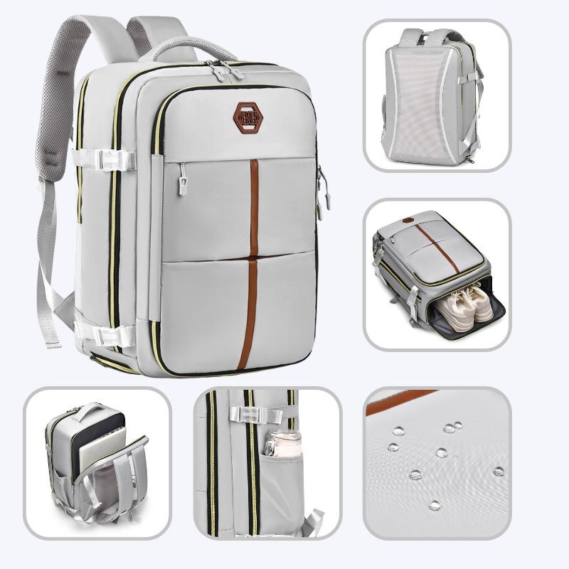 Large Capacity Travel Shoulder Bag For Students - Gray