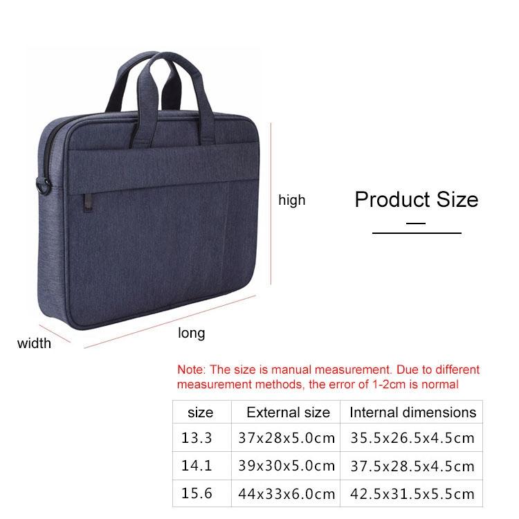 13.3 Inch Waterproof Anti-theft One-shoulder Handbag with Suitcase Belt - Black