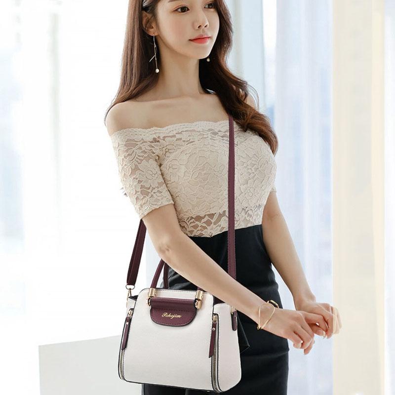 Large Capacity Women Colorblock Crossbody Bag - Pink