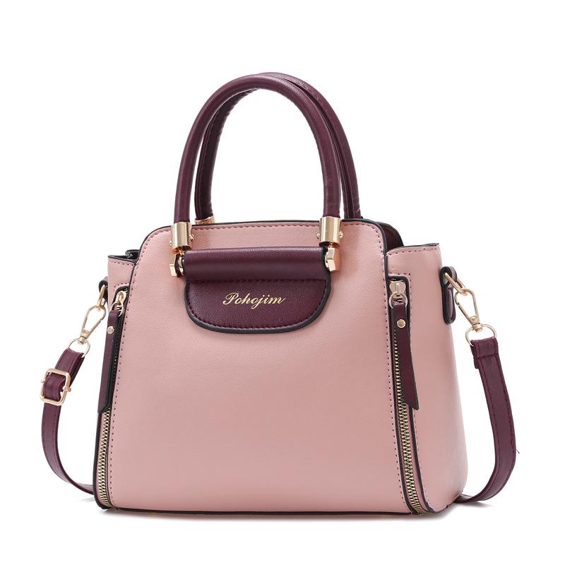 Large Capacity Women Colorblock Crossbody Bag - Pink