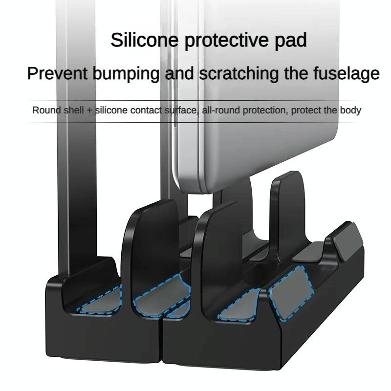 Versatile Laptop Stand with Storage and Cooling - Desktop Heightening Rack - White