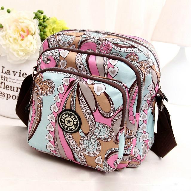 Waterproof Nylon Multilayer Crossbody Bag For Women - Animal Pattern