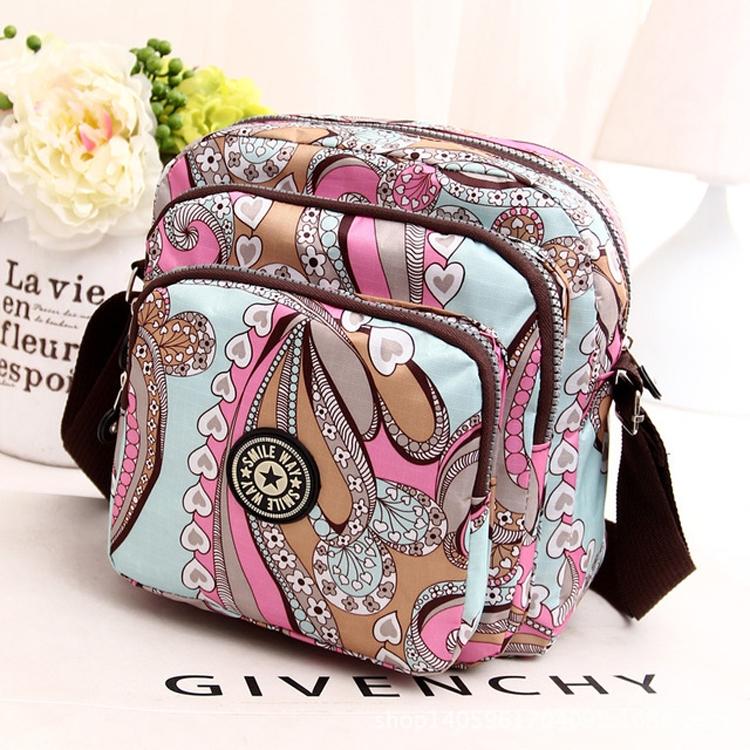 Waterproof Nylon Multilayer Crossbody Bag For Women - Animal Pattern