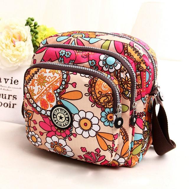 Waterproof Nylon Multilayer Crossbody Bag For Women - Animal Pattern